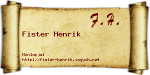 Fister Henrik névjegykártya